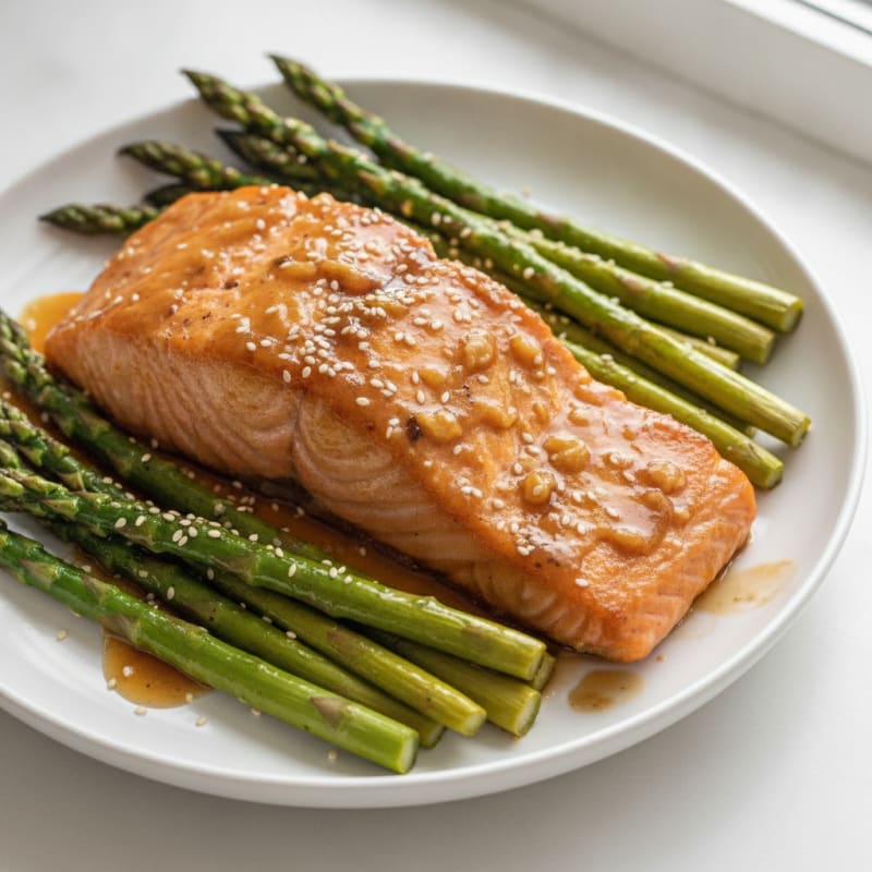 Teriyaki-Glazed Salmon with Roasted Asparagus