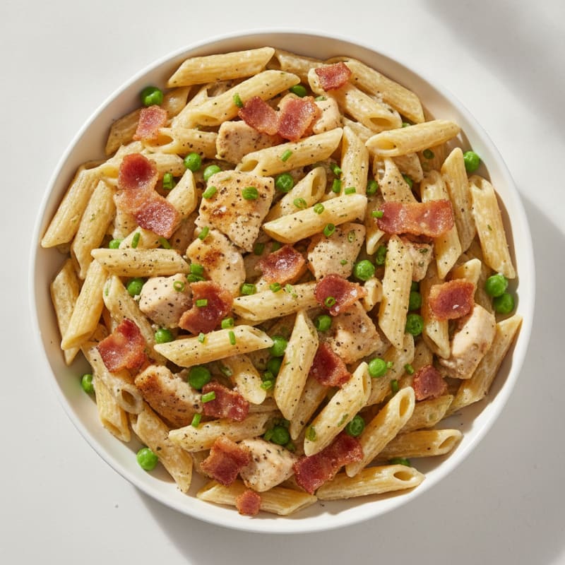 Bacon Pea Ranch Pasta Skillet