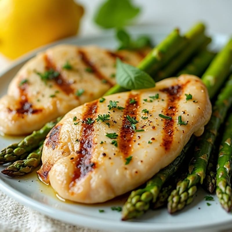 Lemon-Herb Grilled Chicken with Roasted Asparagus
