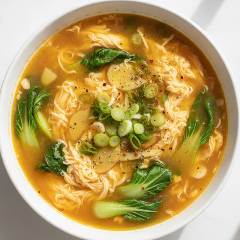 Spicy Egg Drop Bone Broth Soup