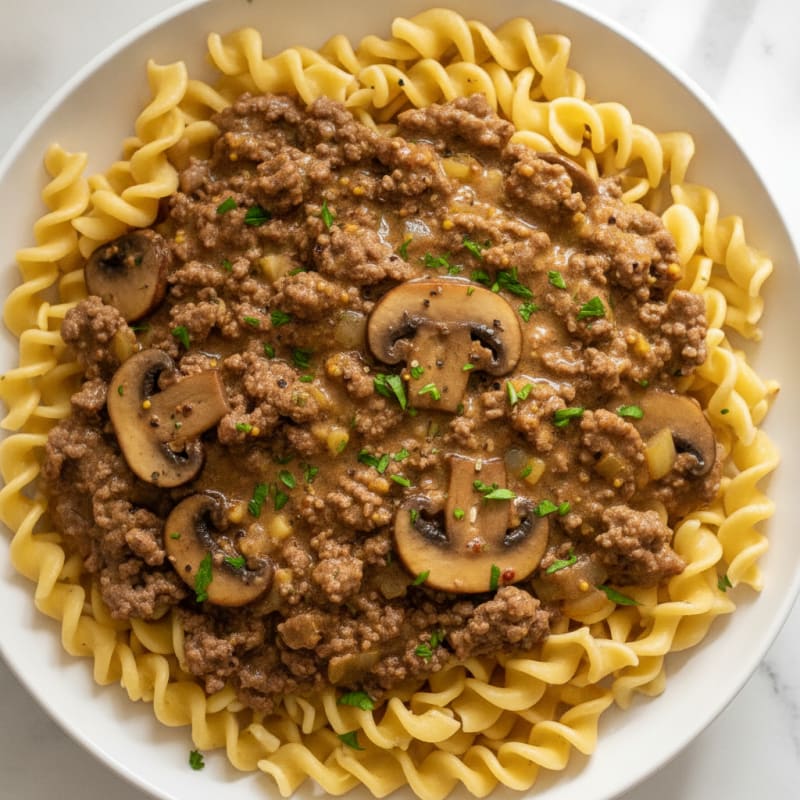 Beef Stroganoff with Egg Noodles