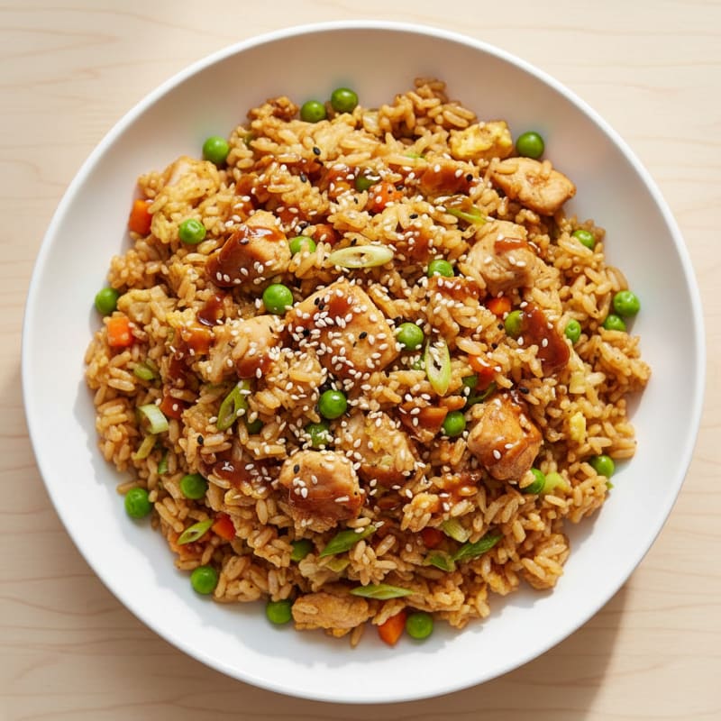 Crispy Sesame-Ginger Chicken Fried Rice