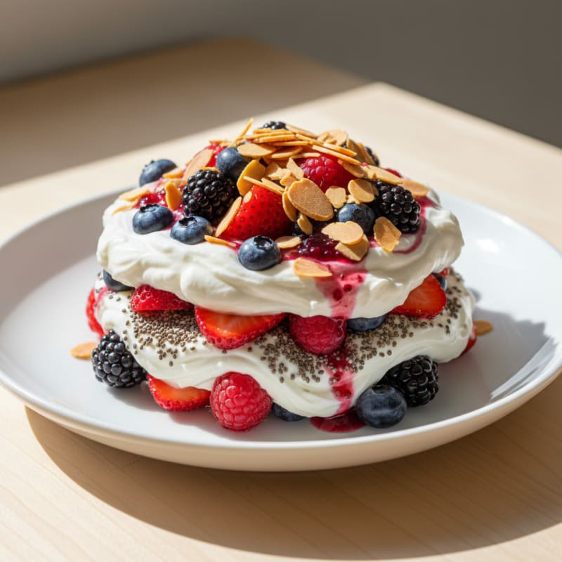 Greek Yogurt Protein Parfait with Mixed Berries