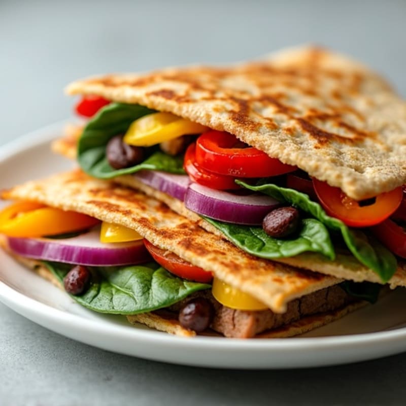 Crispy Whole Wheat Steak and Loaded Veggie Quesadillas