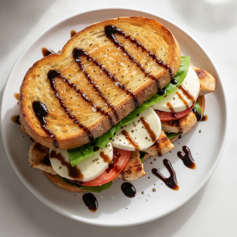 Grilled Caprese Sandwich with Balsamic Glaze