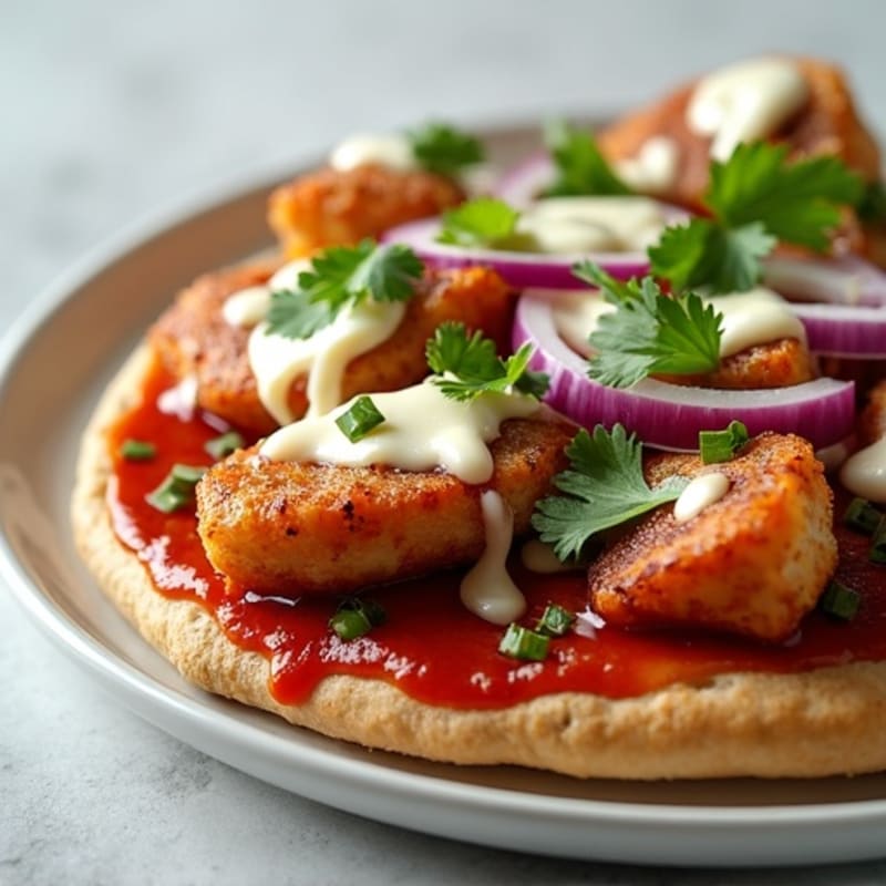 Crispy BBQ Ranch Chicken Flatbread
