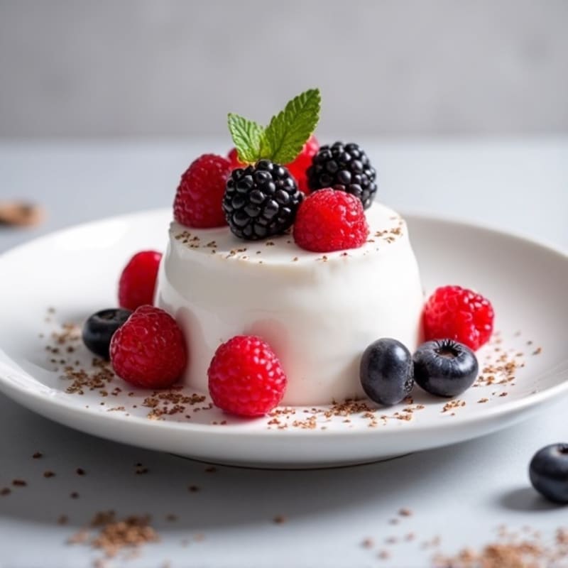 Greek Yogurt Protein Mousse with Mixed Berries