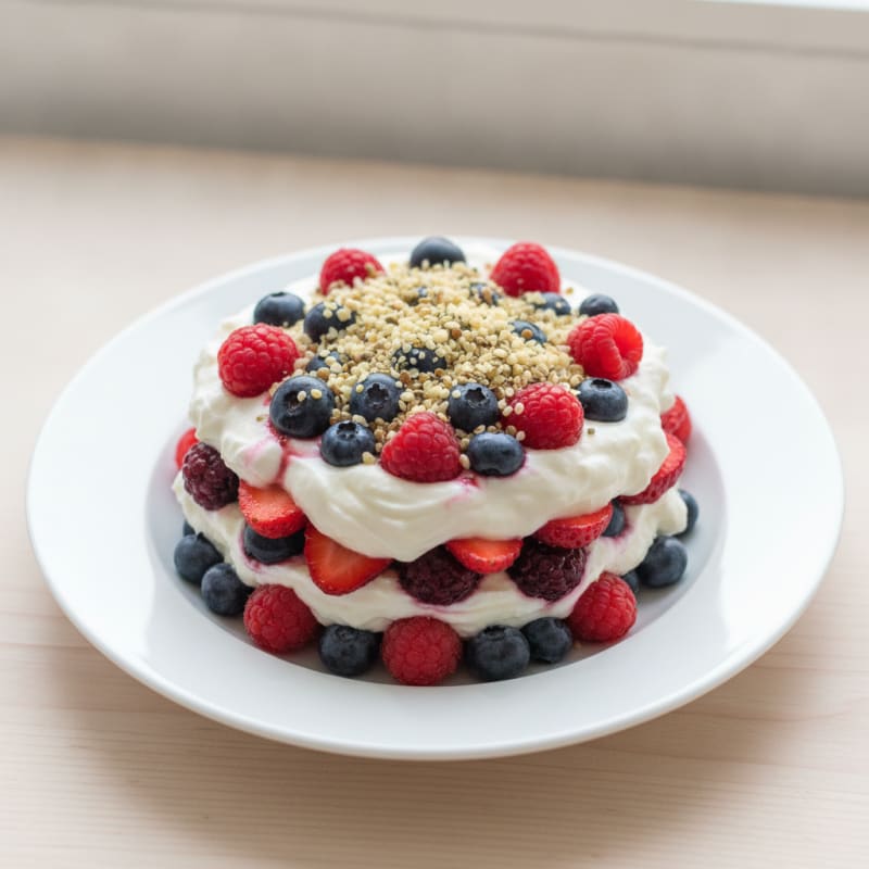 Greek Yogurt Protein Parfait with Mixed Berries