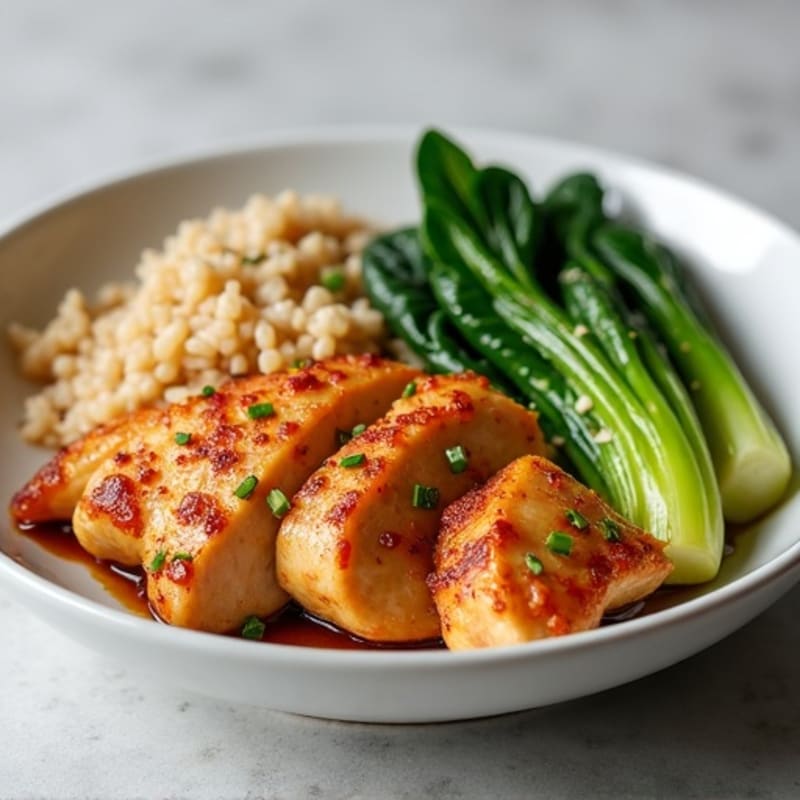 Ginger-Garlic Chicken with Crispy Bok Choy