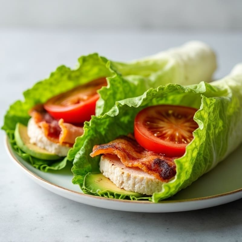 Turkey Club Lettuce Wraps with Crispy Bacon