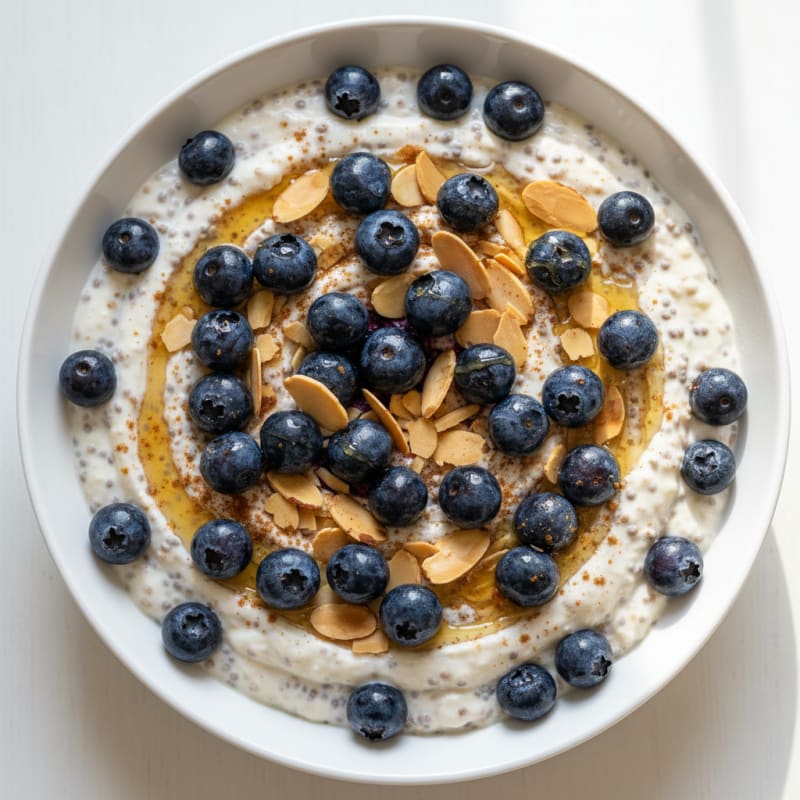 Blueberry Almond Protein Chia Pudding