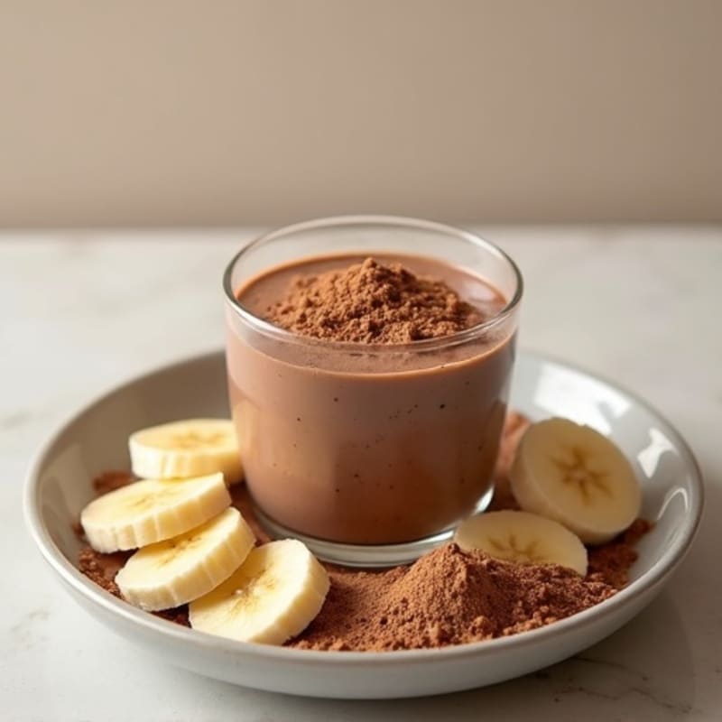 Silky Chocolate Protein Pudding with Sliced Bananas