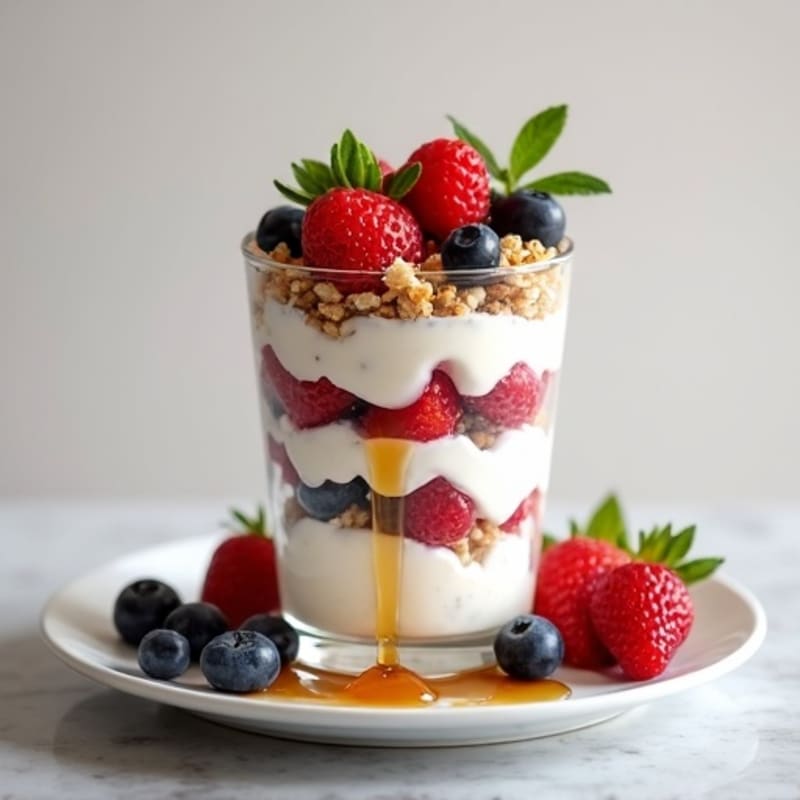 Greek Yogurt Protein Parfait with Mixed Berries