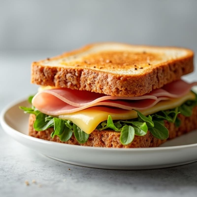 Lean Ham and Swiss Melt with Fresh Arugula