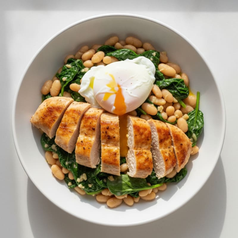 Seared Chicken Breast with Creamy White Beans and Spinach