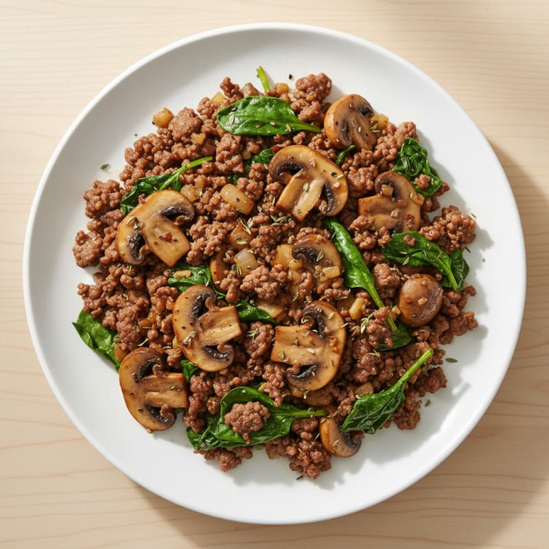 Savory Ground Beef and Mushroom Skillet