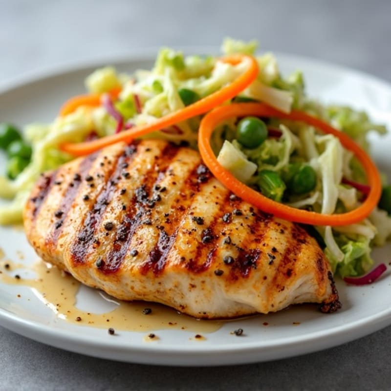 Grilled Chicken Breast with Crunchy Cabbage Salad