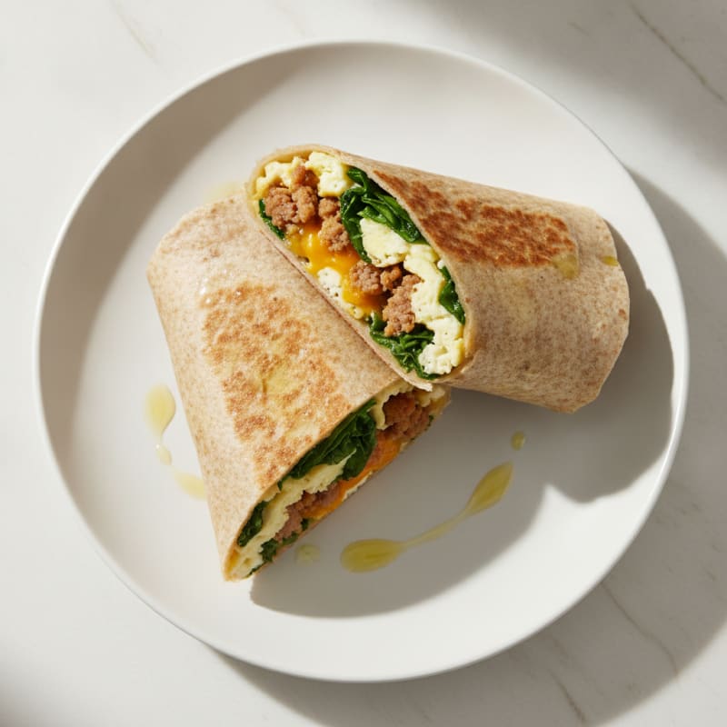 Sausage Egg and Cheese Breakfast Wrap