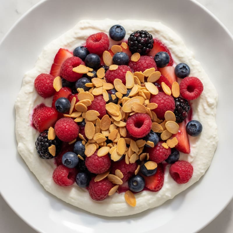Silky Greek Yogurt Protein Mousse with Mixed Berries