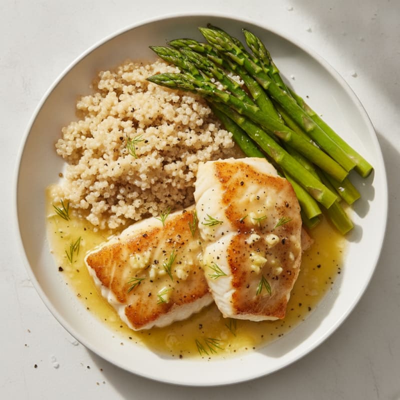 Pan-Seared Cod with Lemon-Dill Sauce