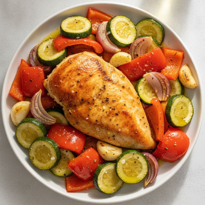 Herb-Roasted Chicken with Mediterranean Vegetables