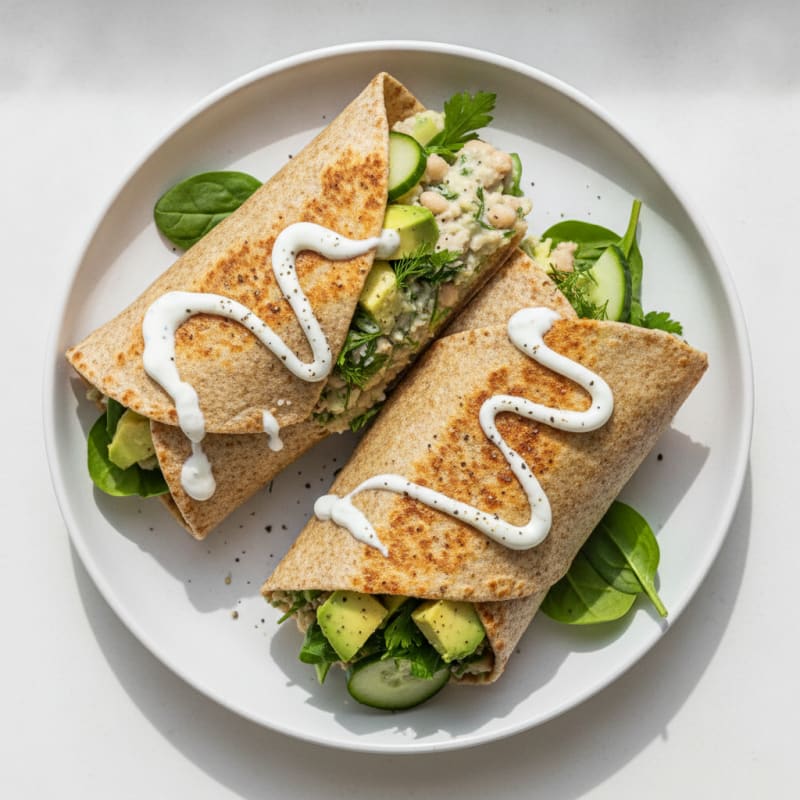 Herby White Bean and Avocado Wrap