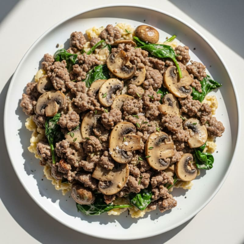 Creamy Herb Ground Beef Skillet