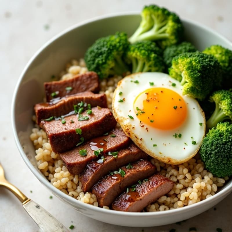 Savory Garlic Beef and Broccoli Rice Bowl