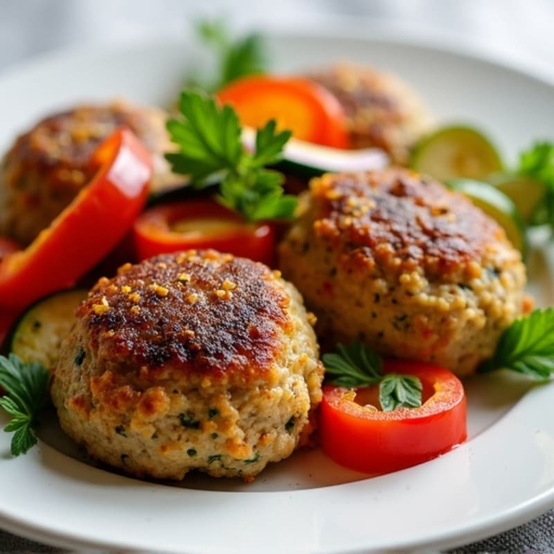 Herb-Crusted Turkey Meatballs with Roasted Vegetables