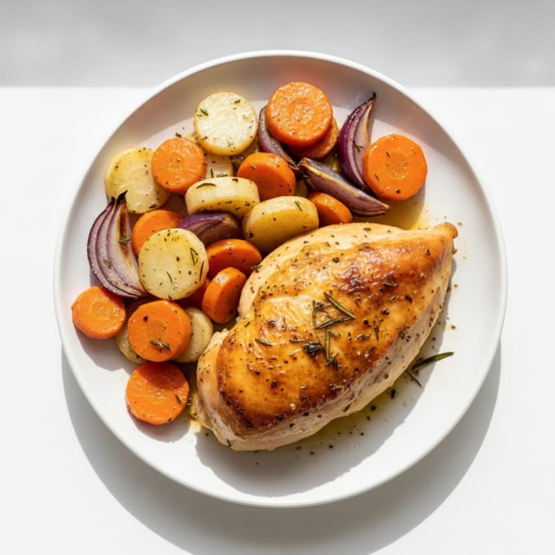 Herb-Roasted Rotisserie Chicken with Root Vegetables