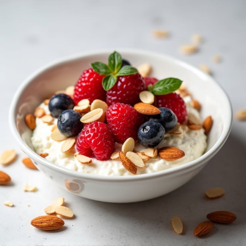 Cottage Cheese with Fresh Berries and Almonds
