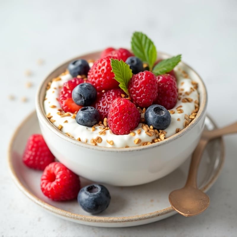 Greek Yogurt with Hemp Seeds and Fresh Berries