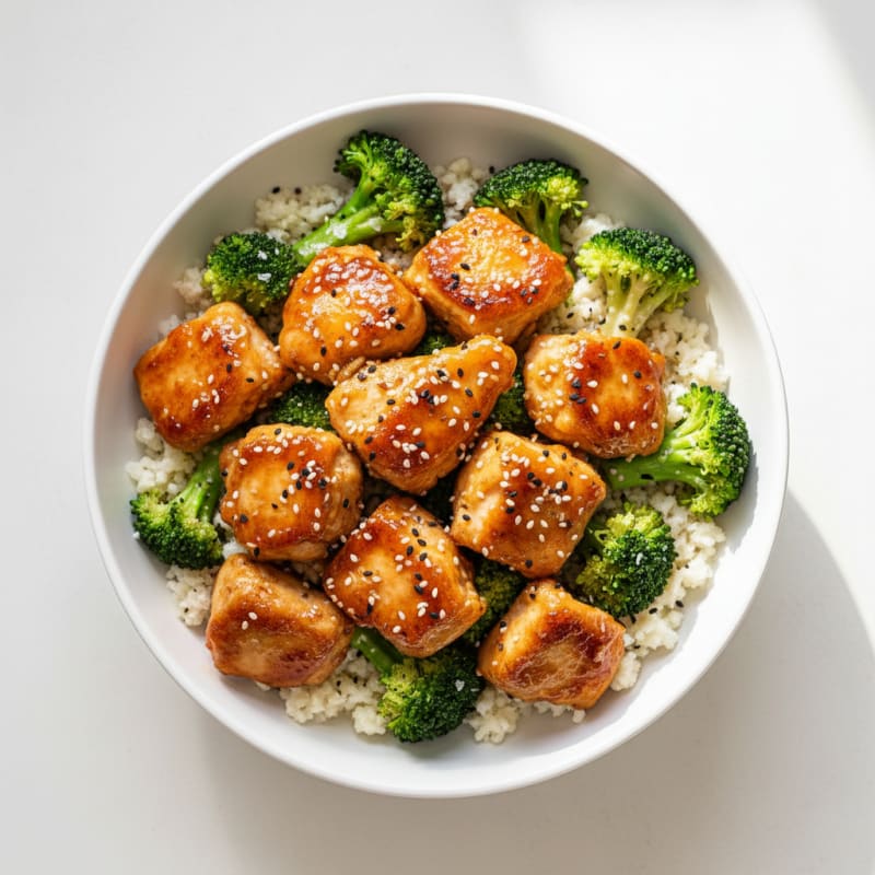 Crispy Honey-Garlic Chicken Bowls