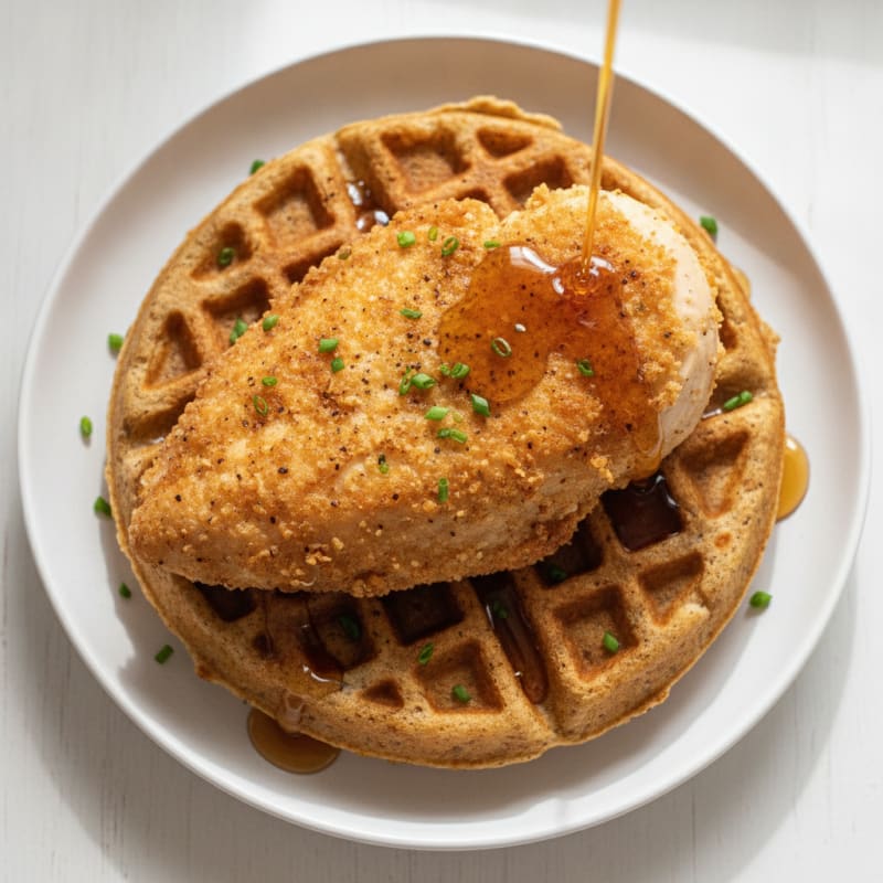 Golden Chicken and Waffles