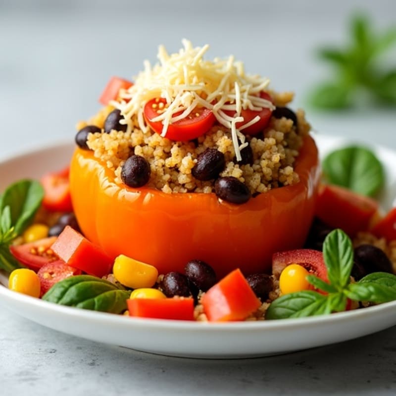 Roasted Zesty Quinoa Stuffed Bell Peppers