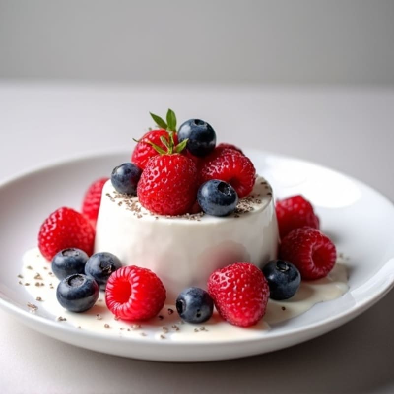 Greek Yogurt Protein Pudding with Mixed Berries