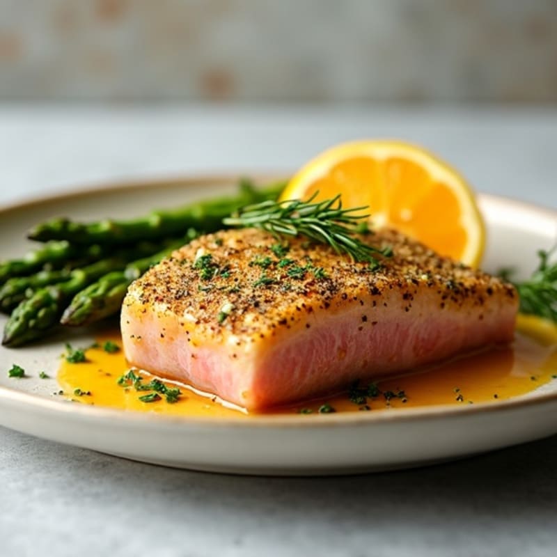 Herb-Crusted Seared Tuna with Citrus Glaze
