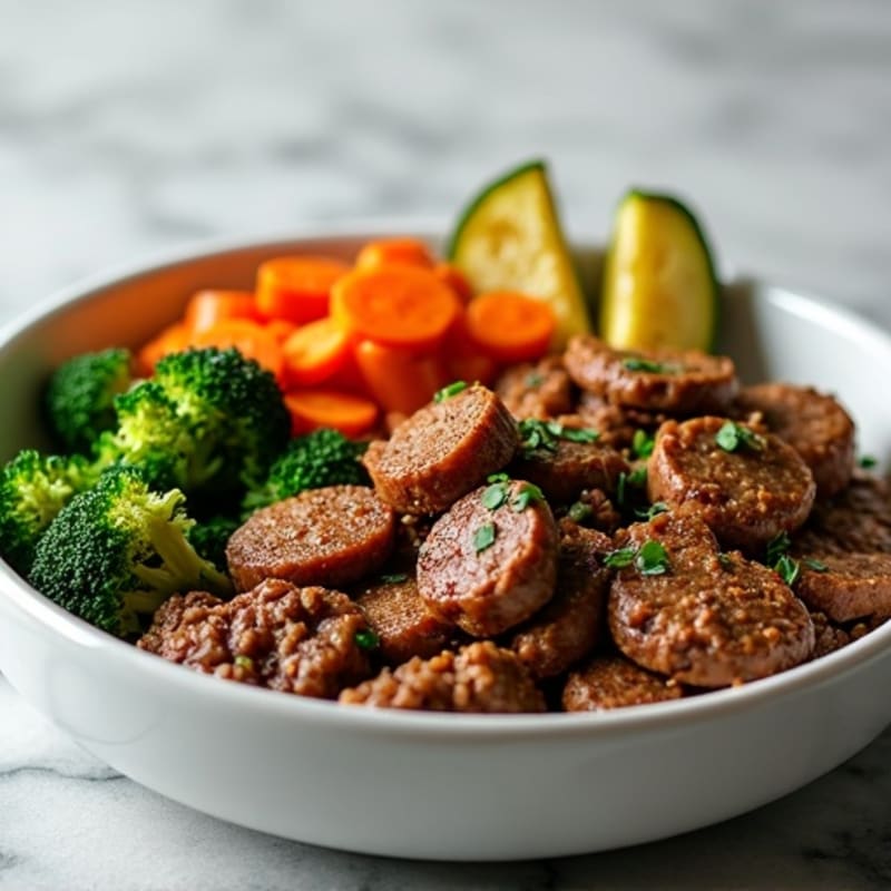 Seasoned Ground Beef with Crispy Roasted Vegetables
