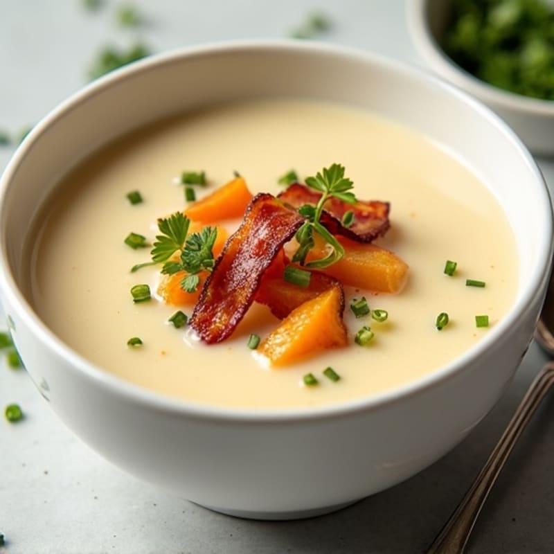 Healthy Creamy Baked Potato Soup