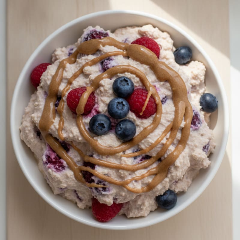 Greek Yogurt Protein Mousse with Mixed Berries