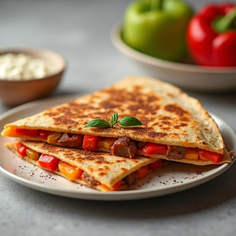 Spicy Steak and Bell Pepper Quesadillas