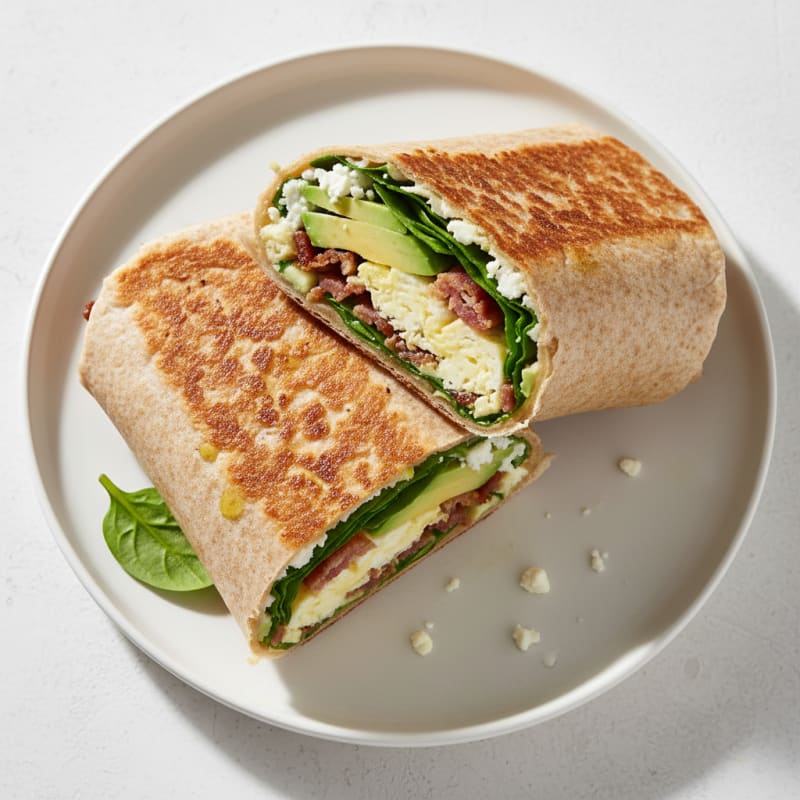 Crispy Turkey Bacon and Egg White Breakfast Wrap