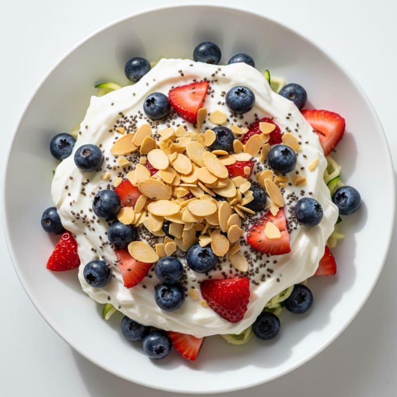 Greek Yogurt Protein Parfait with Berries and Chia Seeds