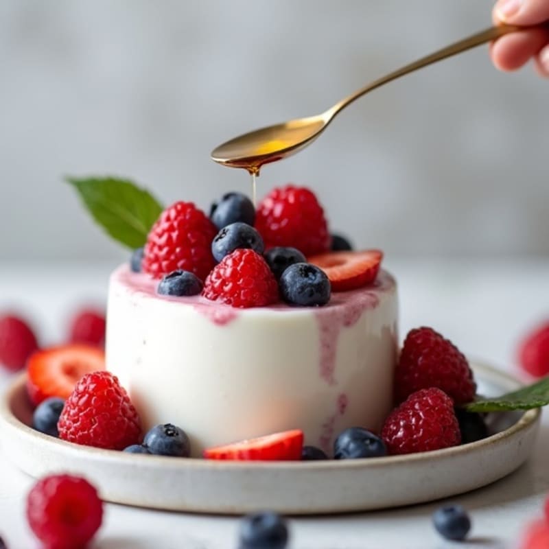 Silky Greek Yogurt Protein Mousse with Mixed Berries