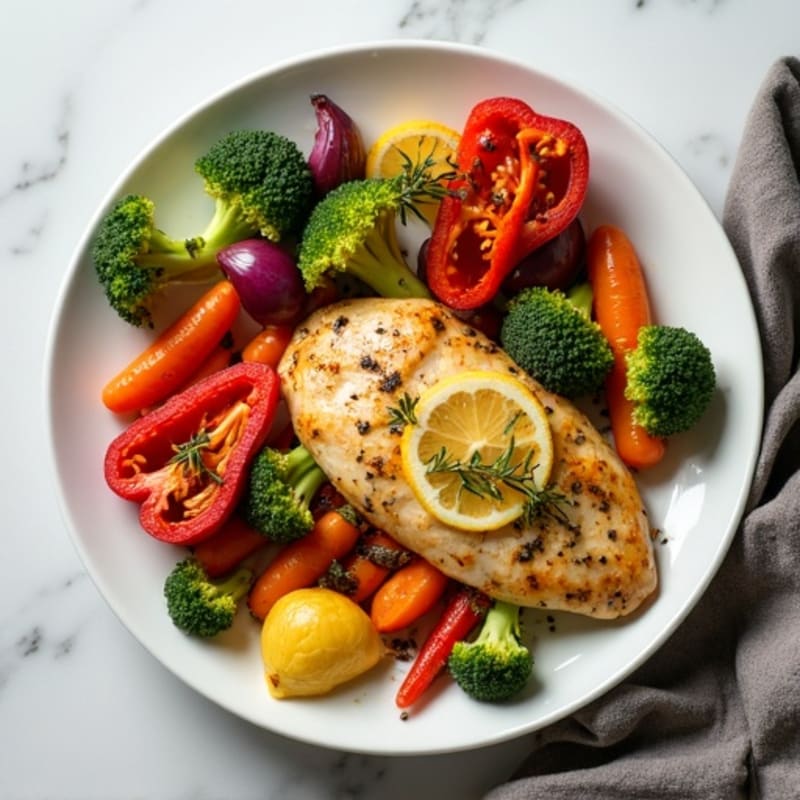 Sheet Pan Lemon Garlic Chicken with Crispy Roasted Vegetables