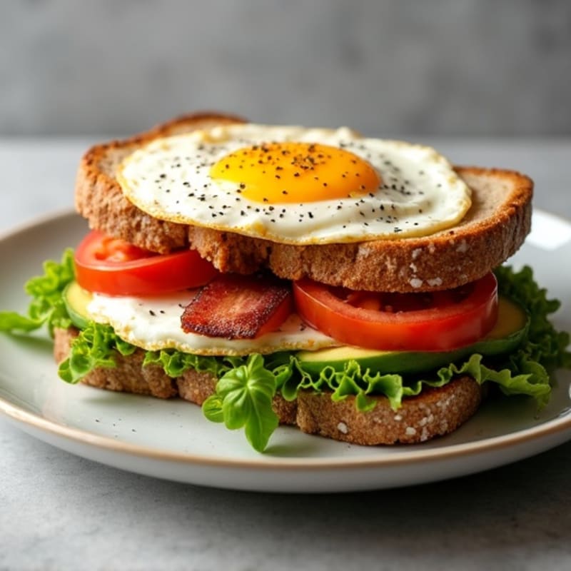 Whole Grain Turkey Bacon BLT with Fresh Greens and Creamy Avocado