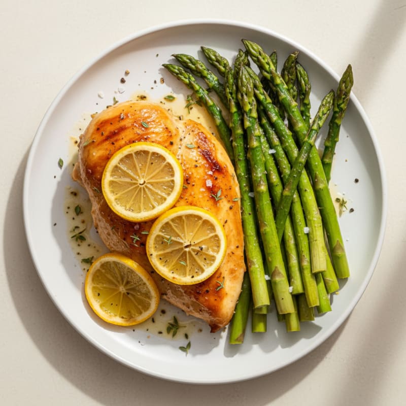 Lemon Herb Baked Chicken and Asparagus