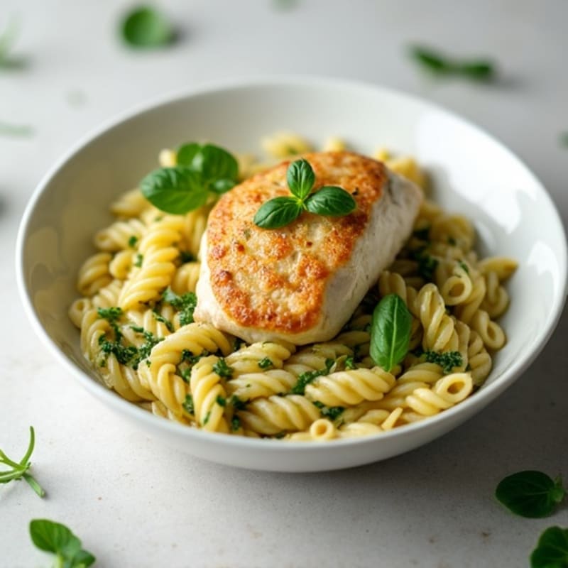 Creamy Pesto Chicken Pasta with Fresh Herbs