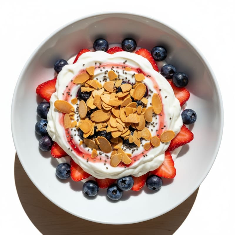 Greek Yogurt Protein Parfait with Berries and Almonds
