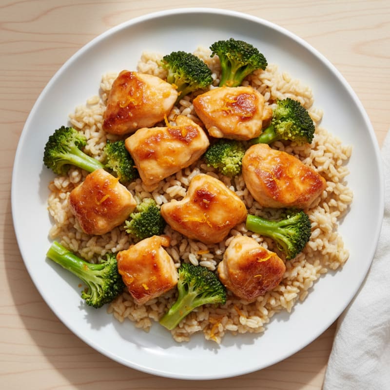 Baked Orange Chicken with Broccoli